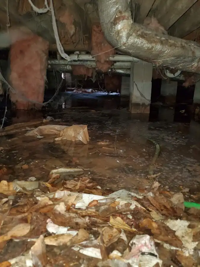 Crawl space flood assessment for Commercial Water Damage Restoration in Winchester